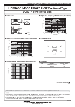 DLW21H Datasheet PDF Murata Manufacturing