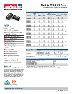 NMA1505DC Datasheet PDF Murata Manufacturing
