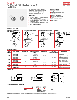 IRA-E700 Datasheet PDF Murata Manufacturing