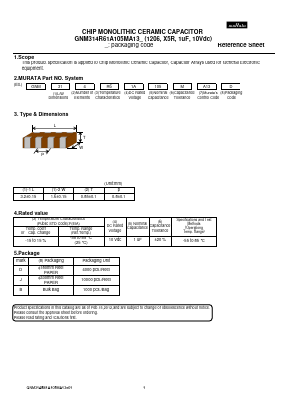 GNM314R61A105MA13 Datasheet PDF Murata Manufacturing