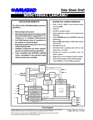 MU9C1480A-70DC Datasheet PDF Music Semiconductors