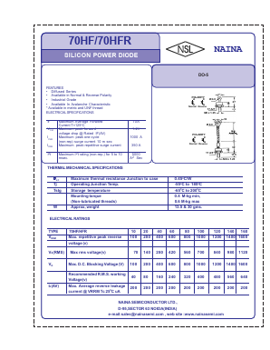 70HF140 Datasheet PDF Naina Semiconductor ltd.