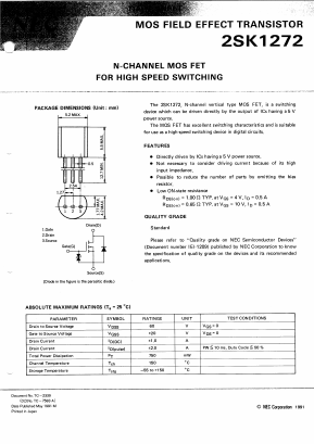 K1272 Datasheet PDF NEC => Renesas Technology