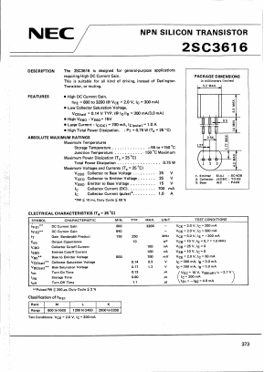 2SC3616 Datasheet PDF NEC => Renesas Technology