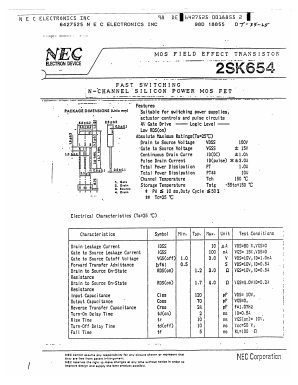 2SK654 Datasheet PDF NEC => Renesas Technology