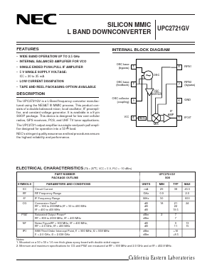UPC2721GV-E1 Datasheet PDF NEC => Renesas Technology