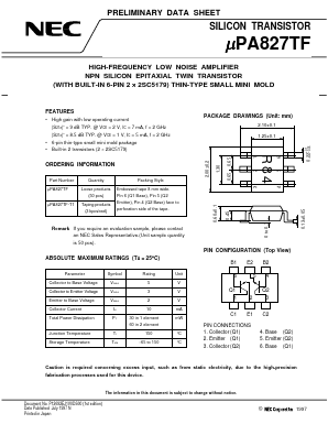UPA827TF Datasheet PDF NEC => Renesas Technology