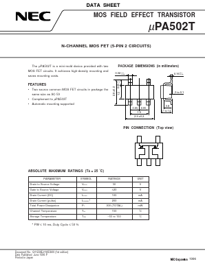 UPA502T-T2 Datasheet PDF NEC => Renesas Technology