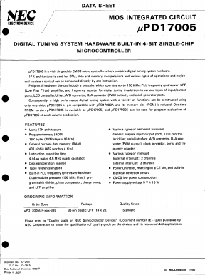 UPD17005GF-XXX-3B9 Datasheet PDF NEC => Renesas Technology