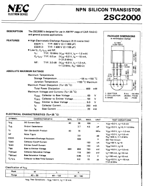 2SC2000 Datasheet PDF NEC => Renesas Technology