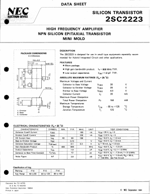 C2223 Datasheet PDF NEC => Renesas Technology