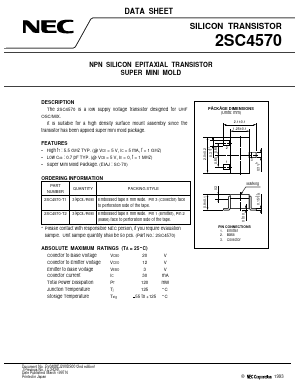 2SC4570-T2 Datasheet PDF NEC => Renesas Technology