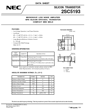 2SC5193 Datasheet PDF NEC => Renesas Technology