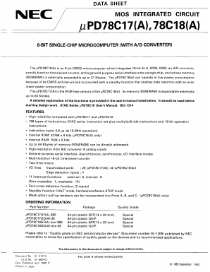 UPD78C18GF(A)-XXX-3BE Datasheet PDF NEC => Renesas Technology