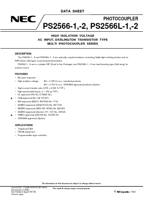 PS2566L-1 Datasheet PDF NEC => Renesas Technology