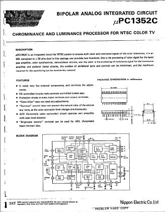 UPC1352C Datasheet PDF NEC => Renesas Technology