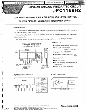 UPC1158H2 Datasheet PDF NEC => Renesas Technology