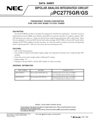 UPC2775GS Datasheet PDF NEC => Renesas Technology