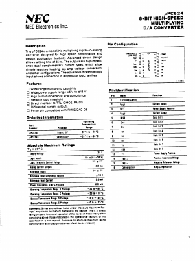 UPC624C Datasheet PDF NEC => Renesas Technology