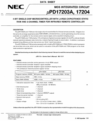 UPD17204GC-XXX-3BH Datasheet PDF NEC => Renesas Technology