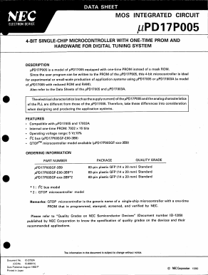 UPD17P005GF-3B9 Datasheet PDF NEC => Renesas Technology