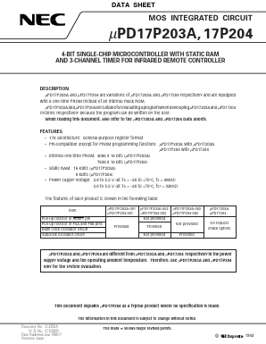 UPD17P203AGC-003-3BH Datasheet PDF NEC => Renesas Technology