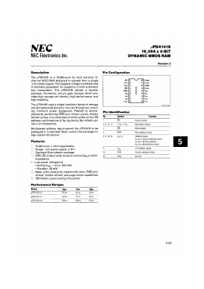 UPD41416-20 Datasheet PDF NEC => Renesas Technology