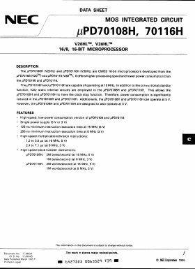 UPD70116HGC-12-3B6 Datasheet PDF NEC => Renesas Technology