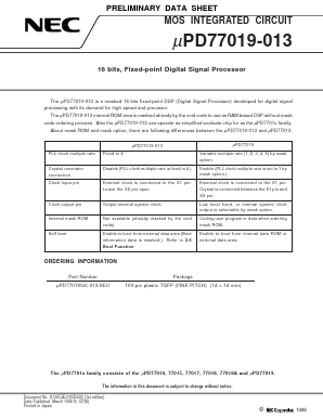 UPD77019-013 Datasheet PDF NEC => Renesas Technology