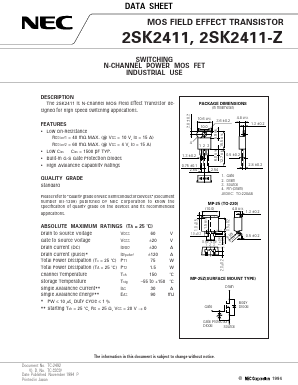 2SK2411-Z Datasheet PDF NEC => Renesas Technology