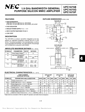 UPC1675G_ Datasheet PDF NEC => Renesas Technology