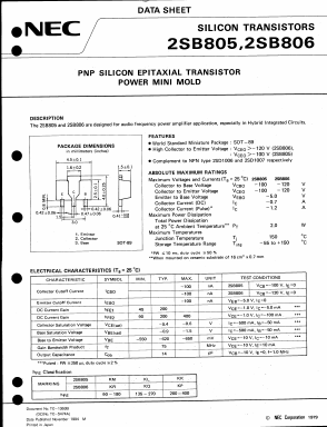 2SB805 Datasheet PDF NEC => Renesas Technology