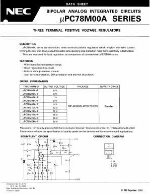 UPC78M06AHF Datasheet PDF NEC => Renesas Technology