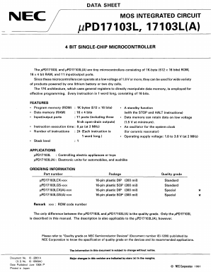 UPD17103LCXA-XXX Datasheet PDF NEC => Renesas Technology