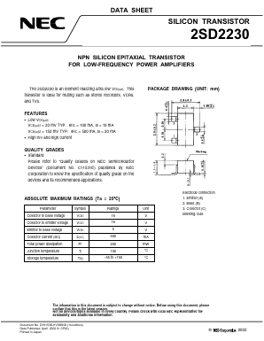 2SD2230 Datasheet PDF NEC => Renesas Technology
