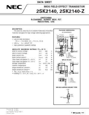 2SK2140-Z Datasheet PDF NEC => Renesas Technology