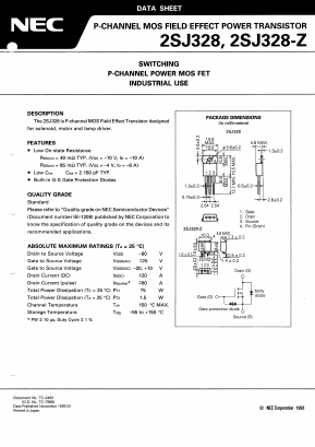 2SJ328 Datasheet PDF NEC => Renesas Technology