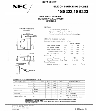 1SS223 Datasheet PDF NEC => Renesas Technology
