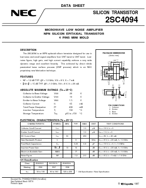 2SC4094RCG Datasheet PDF NEC => Renesas Technology