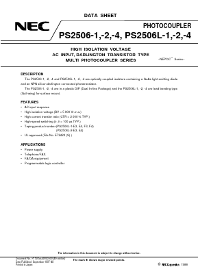 PS2506L-2-E3 Datasheet PDF NEC => Renesas Technology