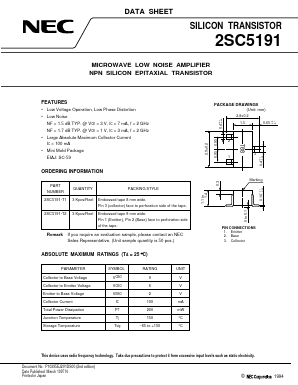 2SC5191 Datasheet PDF NEC => Renesas Technology