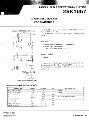 2SK1657 Datasheet PDF NEC => Renesas Technology