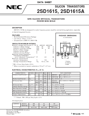 2SD1615A Datasheet PDF NEC => Renesas Technology