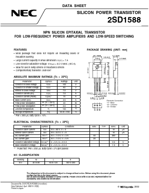 2SD1588 Datasheet PDF NEC => Renesas Technology