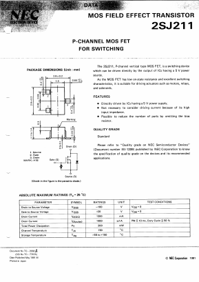 2SJ211 Datasheet PDF NEC => Renesas Technology