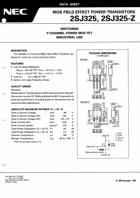 2SJ325 Datasheet PDF NEC => Renesas Technology