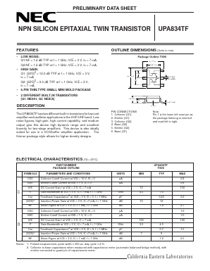UPA834TF Datasheet PDF NEC => Renesas Technology