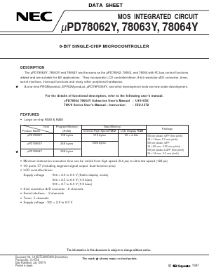 UPD78063YGC-XXX-8EU Datasheet PDF NEC => Renesas Technology