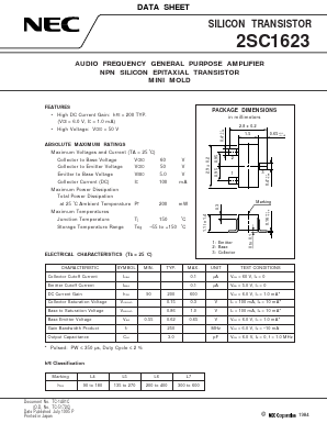 C1623 Datasheet PDF NEC => Renesas Technology