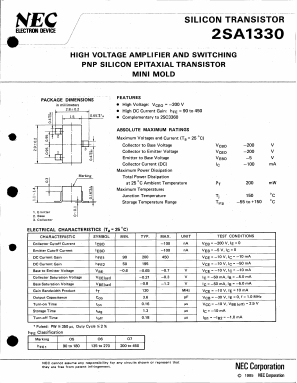 2SA1330 Datasheet PDF NEC => Renesas Technology